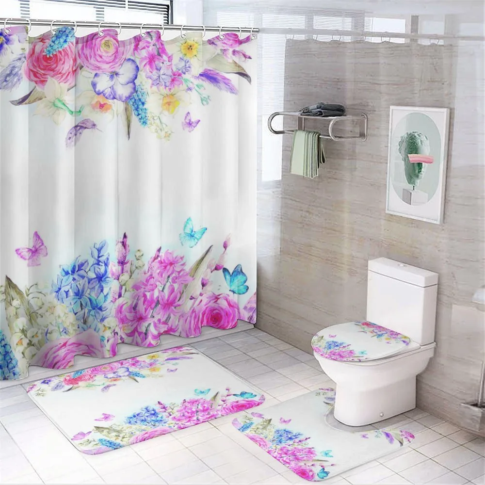 Rose Flower Daisies — 4-Piece Bathroom Set preview