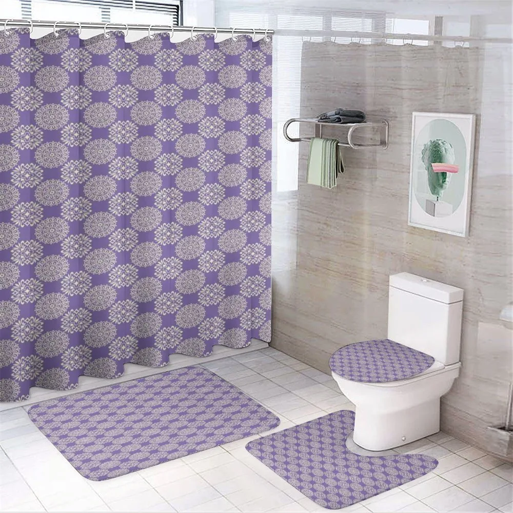 Round Ornamental Tiles — 4-Piece Bathroom Set preview