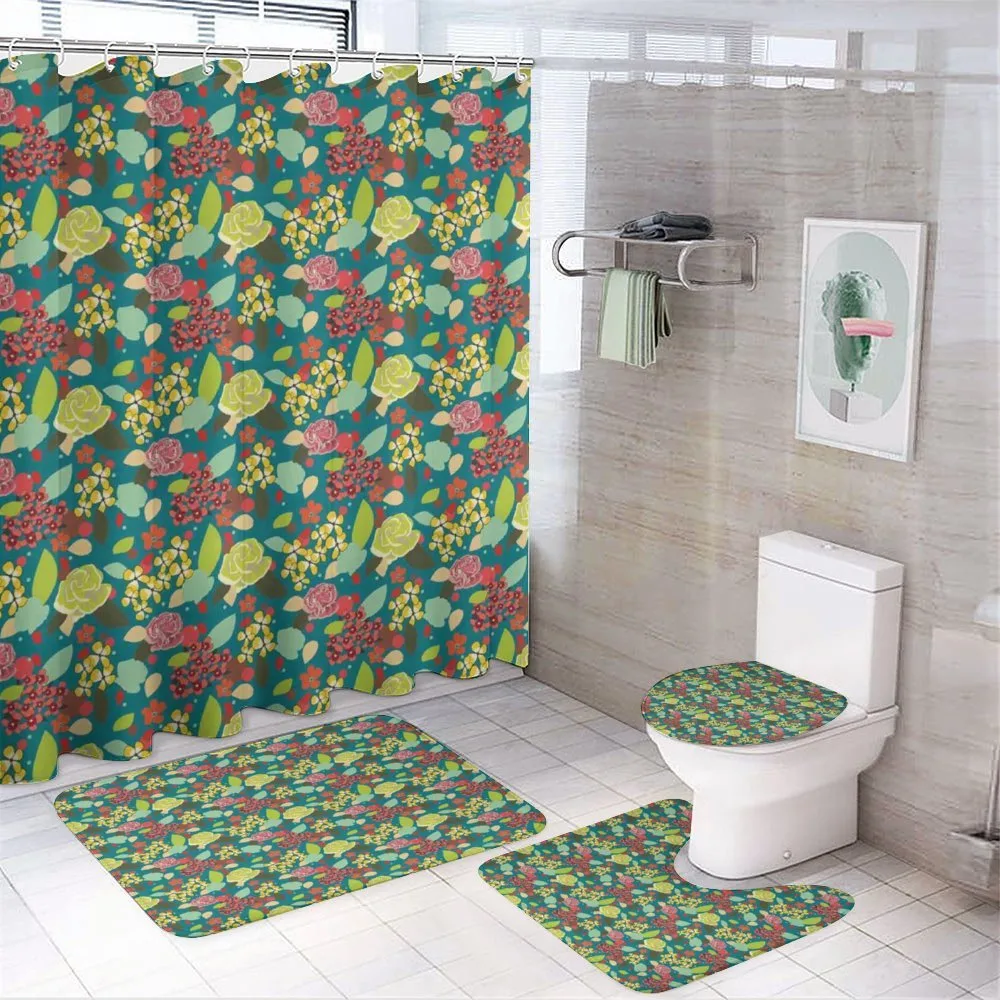 Vibrant Colored Flowers — 4-Piece Bathroom Set preview