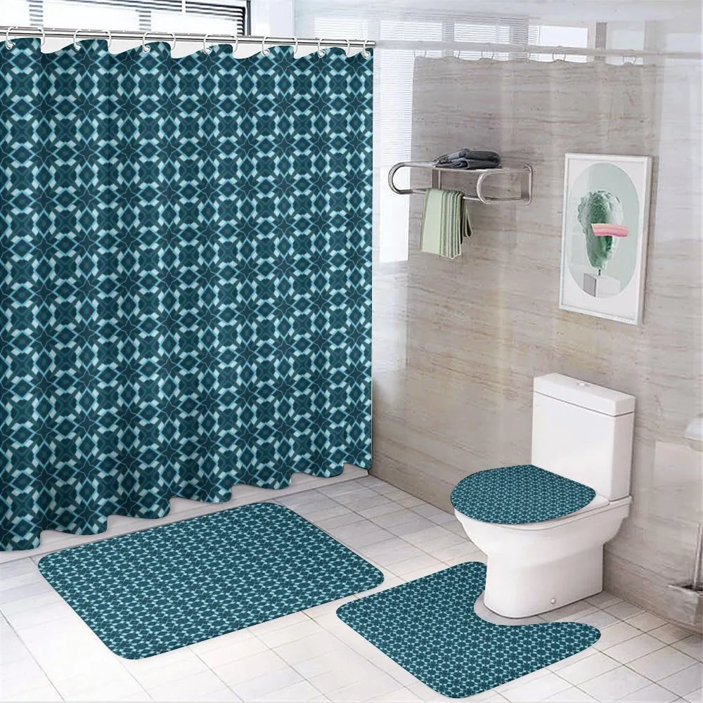 Vintage Geometric Pattern — 4-Piece Bathroom Set preview