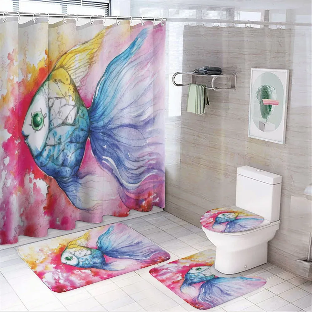 Watercolor Abstract Art — 4-Piece Bathroom Set preview