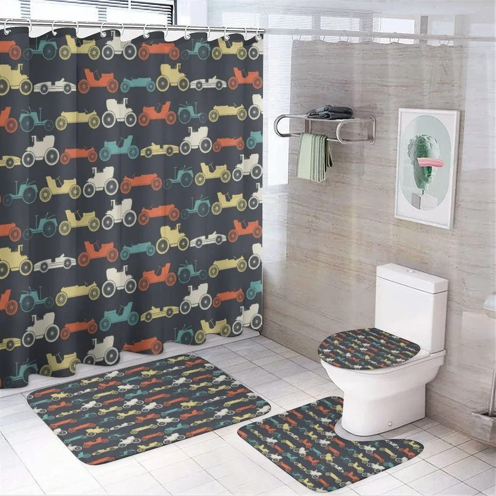 Colorful Vintage Rides — 4-Piece Bathroom Set preview