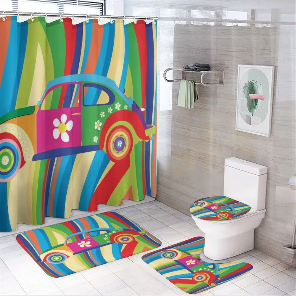 Hippie Style Classic Car — 4-Piece Bathroom Set preview