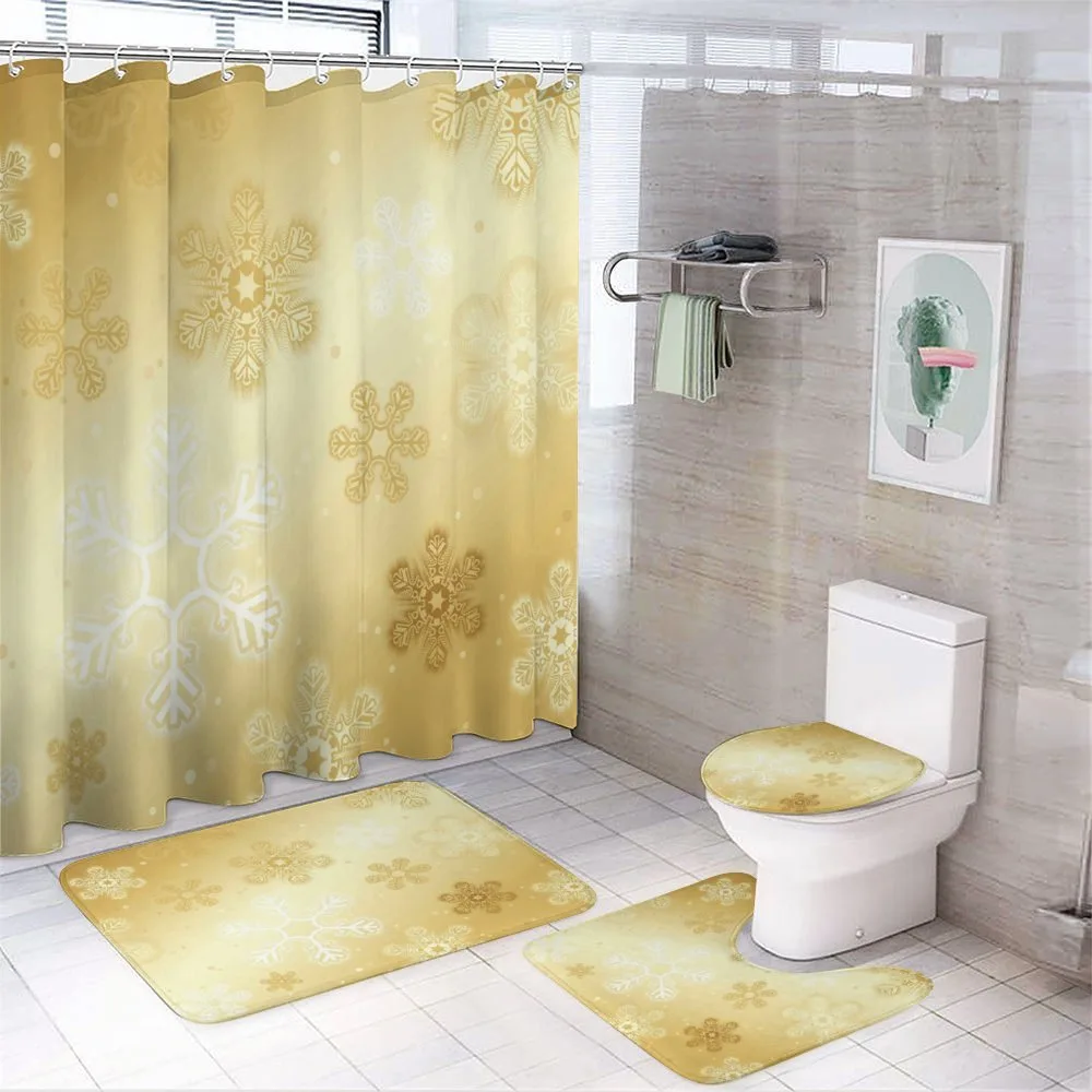 Snowflakes Noel Yule — 4-Piece Bathroom Set preview