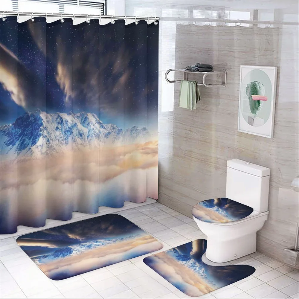 Snowy Winter Mountains — 4-Piece Bathroom Set preview