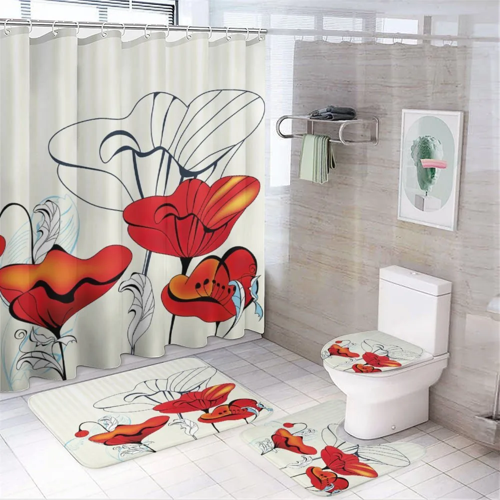 Striped Florets — 4-Piece Bathroom Set preview