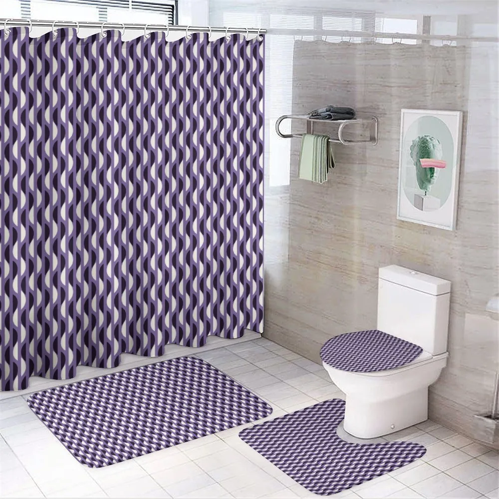 Vibrant Half Circles — 4-Piece Bathroom Set preview
