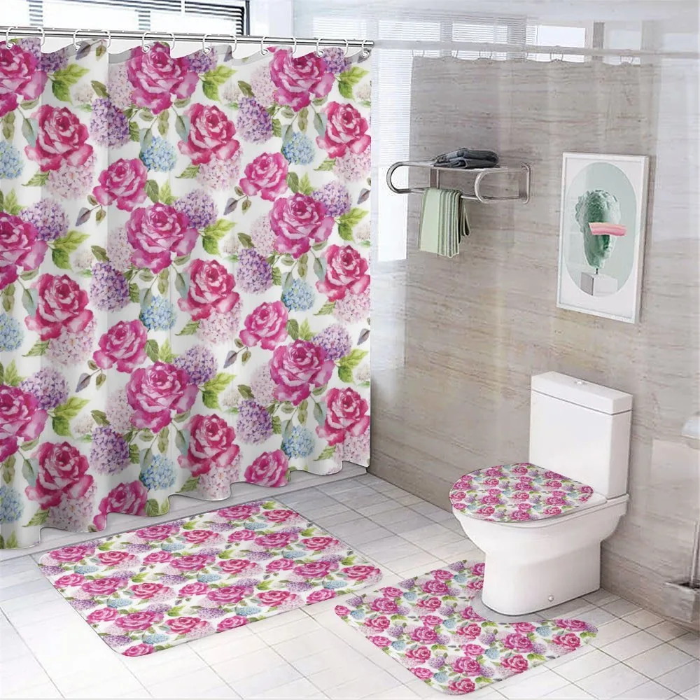 Watercolor Lavenders — 4-Piece Bathroom Set preview