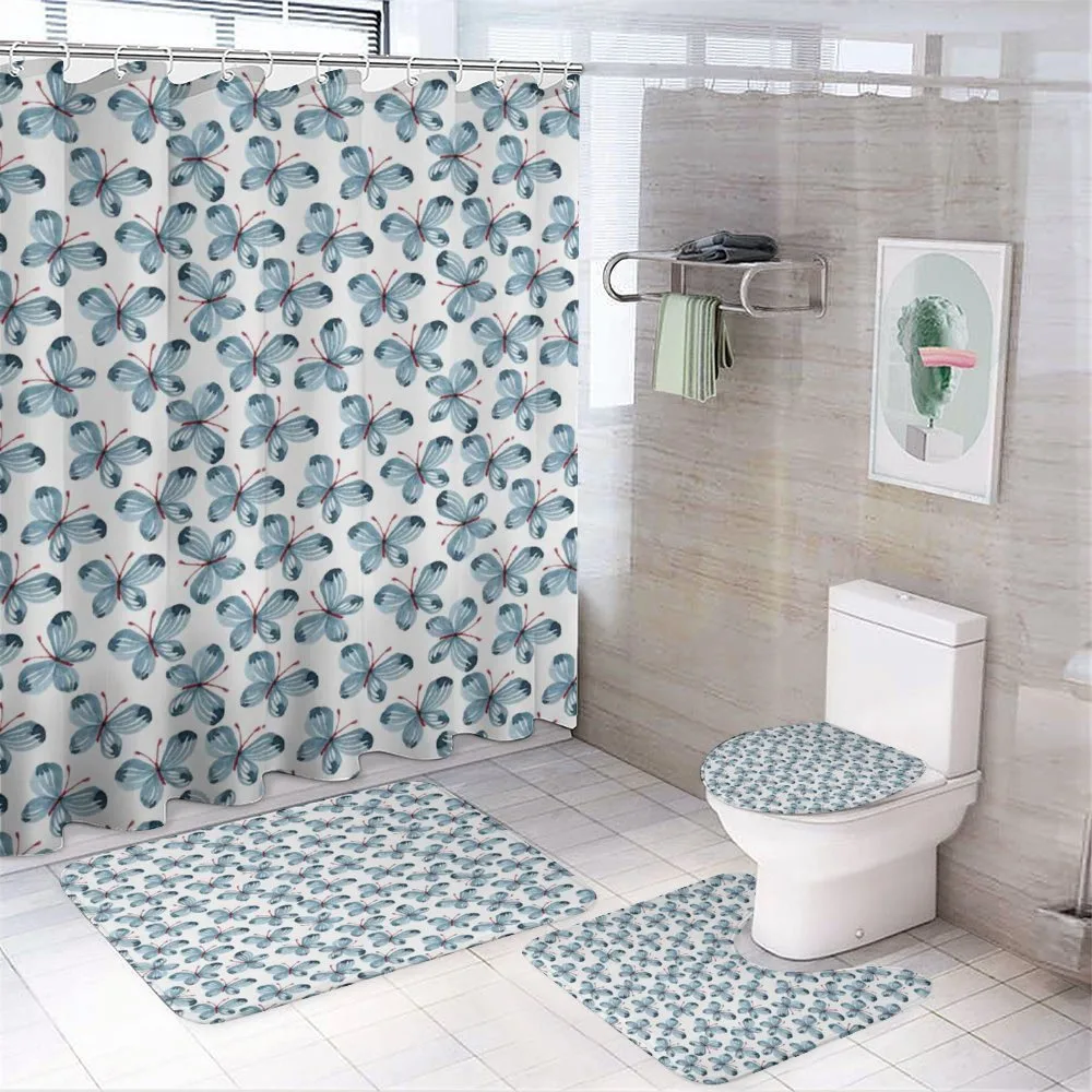 Floral Butterflies — 4-Piece Bathroom Set preview