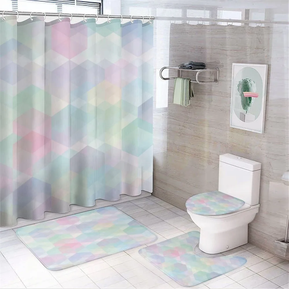 Hexagonal Soft — 4-Piece Bathroom Set preview