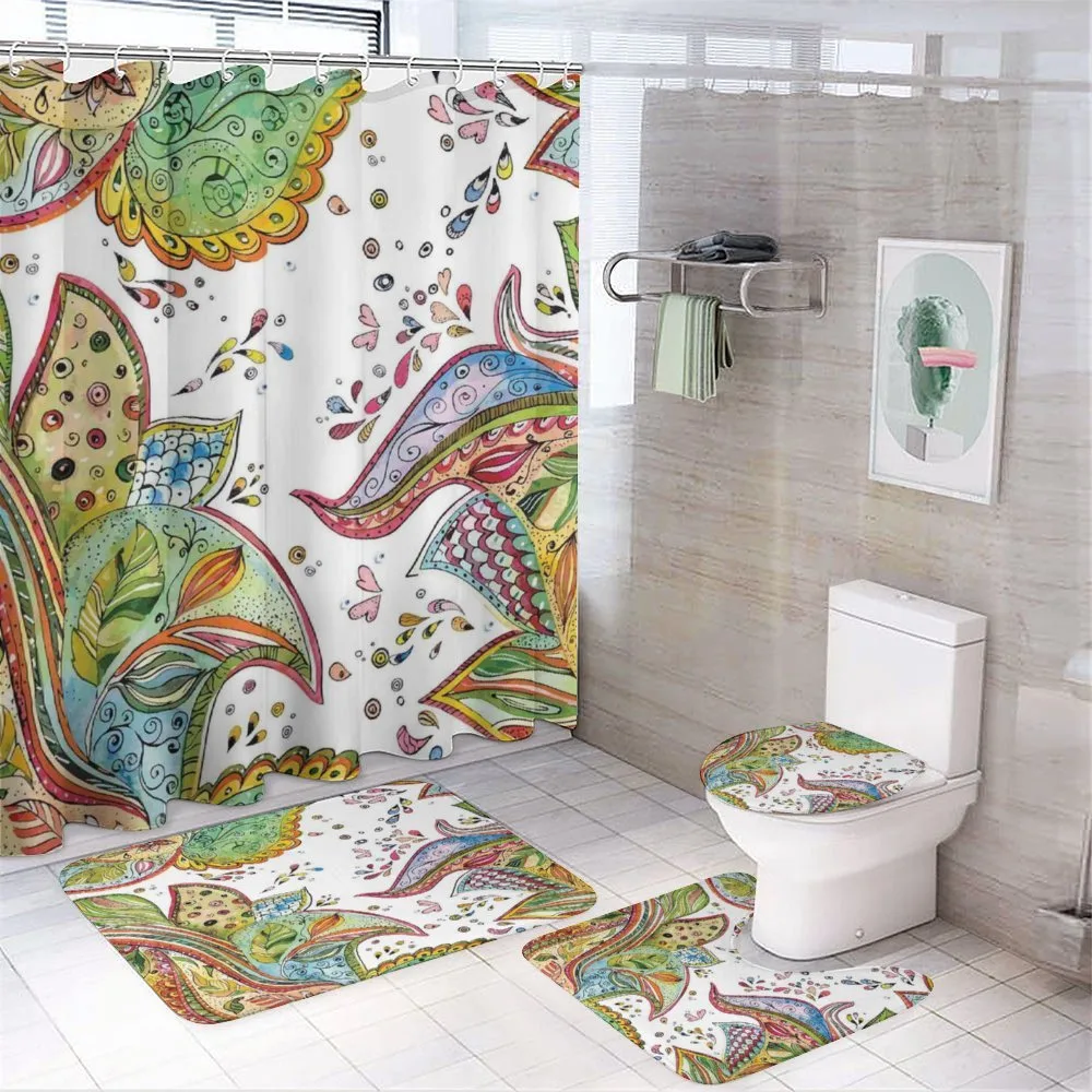 Leaves Flowers Hearts — 4-Piece Bathroom Set preview