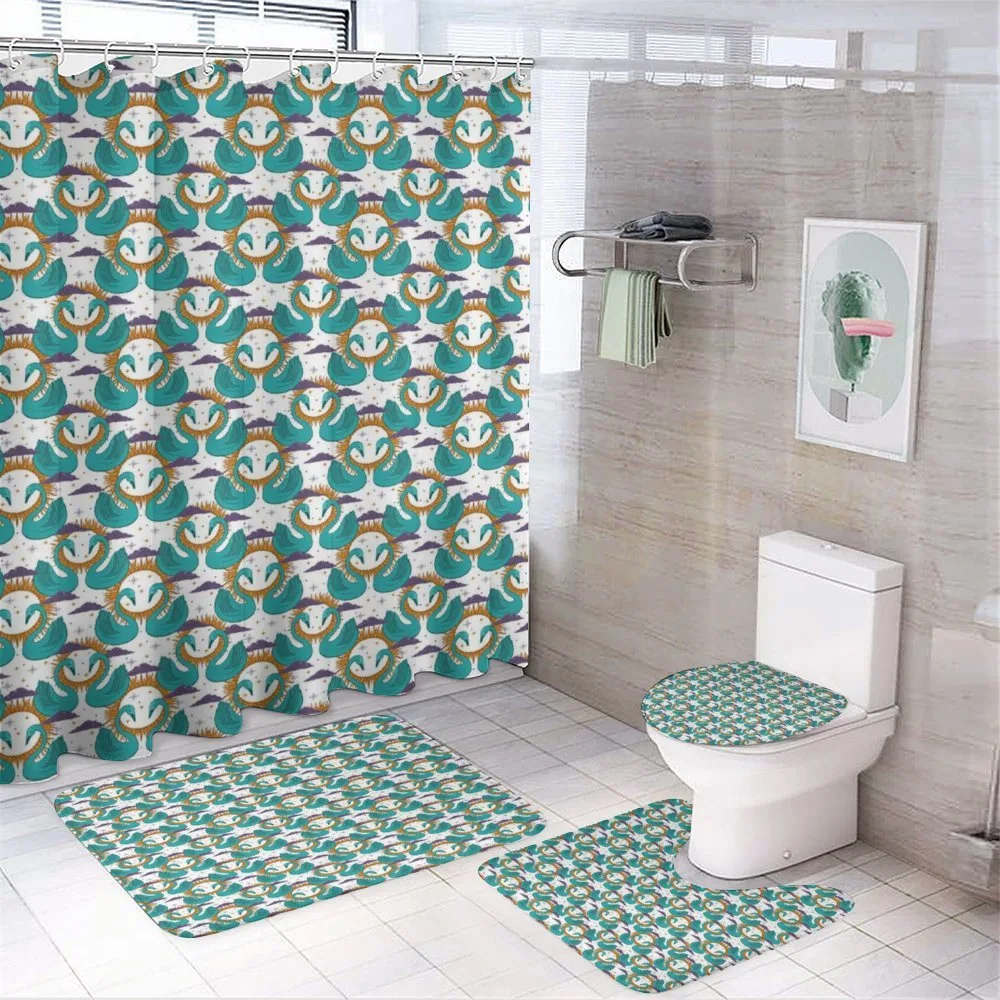 Mystic Aquatic Bird and Sun — 4-Piece Bathroom Set preview
