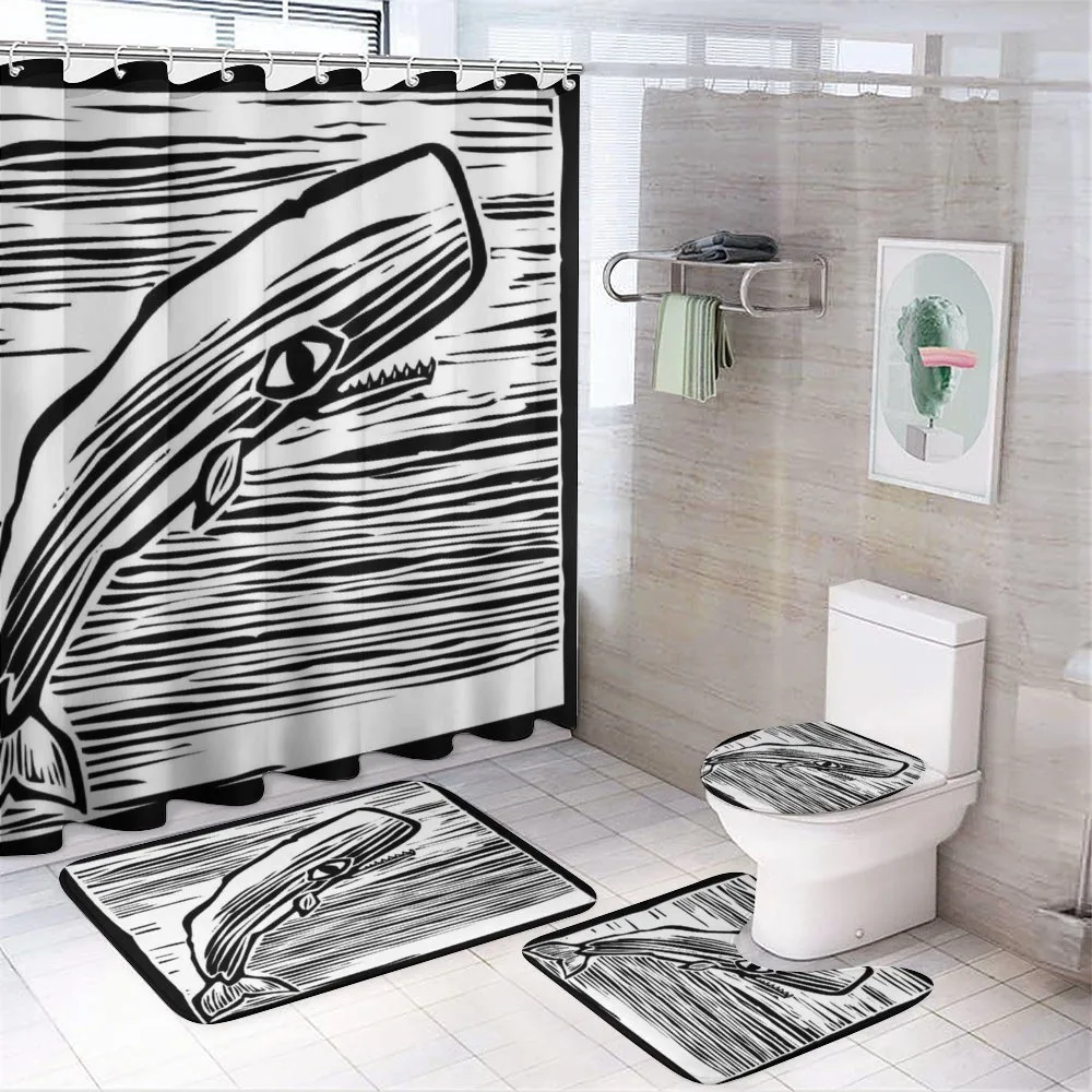 Vintage Stripy Sea Fish — 4-Piece Bathroom Set preview