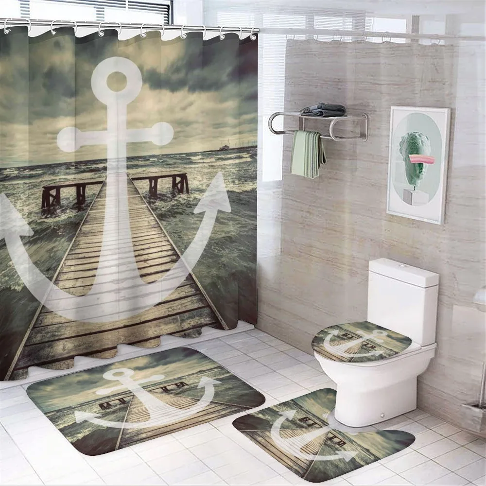 Anchor Ocean Waves — 4-Piece Bathroom Set preview