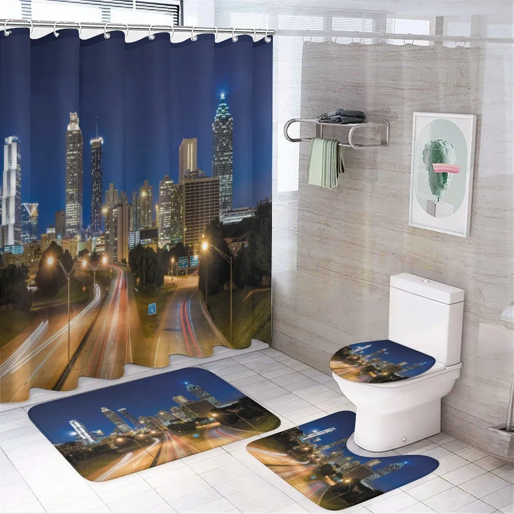 Atlanta Skyline Twilight — 4-Piece Bathroom Set preview