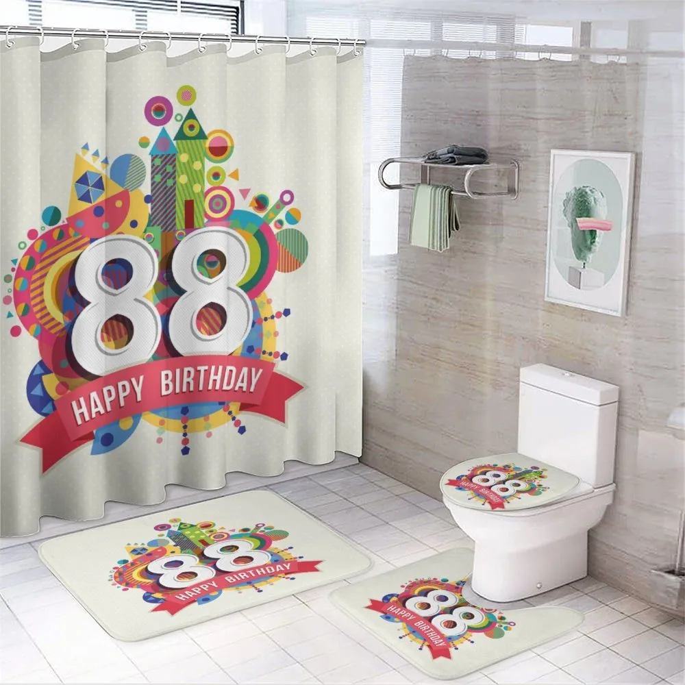 Birthday Graphic 4-Piece Bathroom Set product video