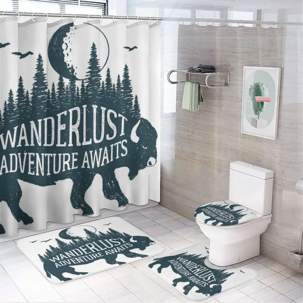 Buffalo Forest Moon — 4-Piece Bathroom Set preview