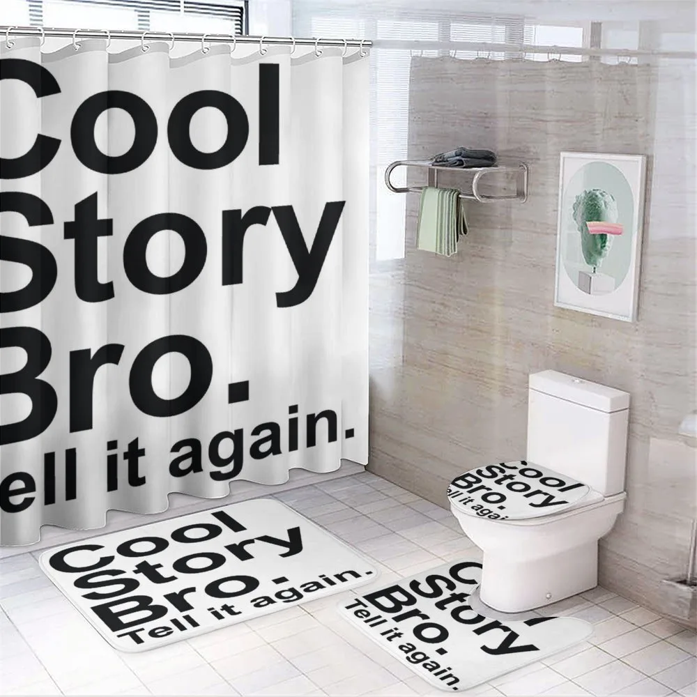 Cool Story Bro Hipster — 4-Piece Bathroom Set preview
