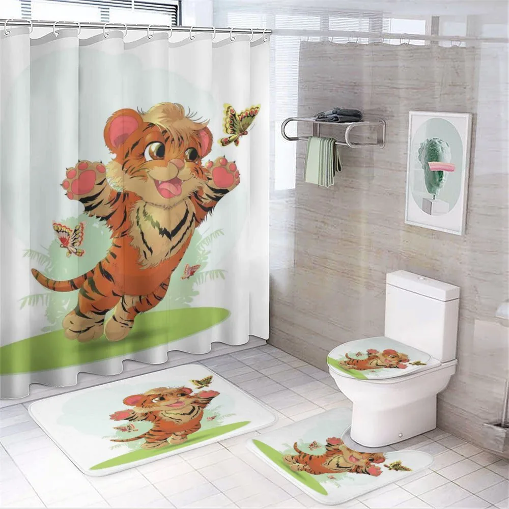 Cub with Butterflies 4-Piece Bathroom Set product video