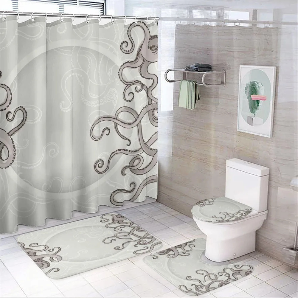 Fish Octopus Circular — 4-Piece Bathroom Set preview