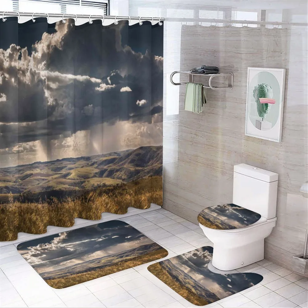 Fluffy Clouds Mountains — 4-Piece Bathroom Set preview