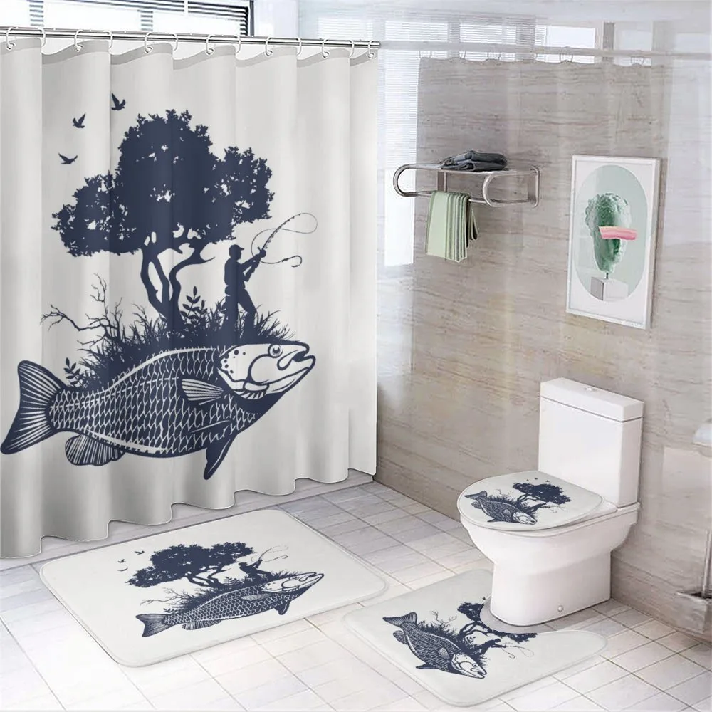 Man on Fish Island — 4-Piece Bathroom Set preview