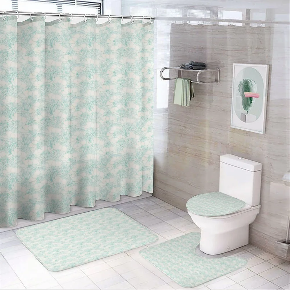 Outline Drawings of Flowers — 4-Piece Bathroom Set preview