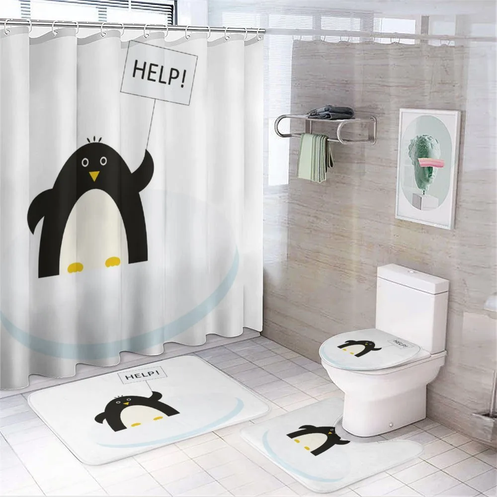Penguin on Ice Need Help — 4-Piece Bathroom Set preview