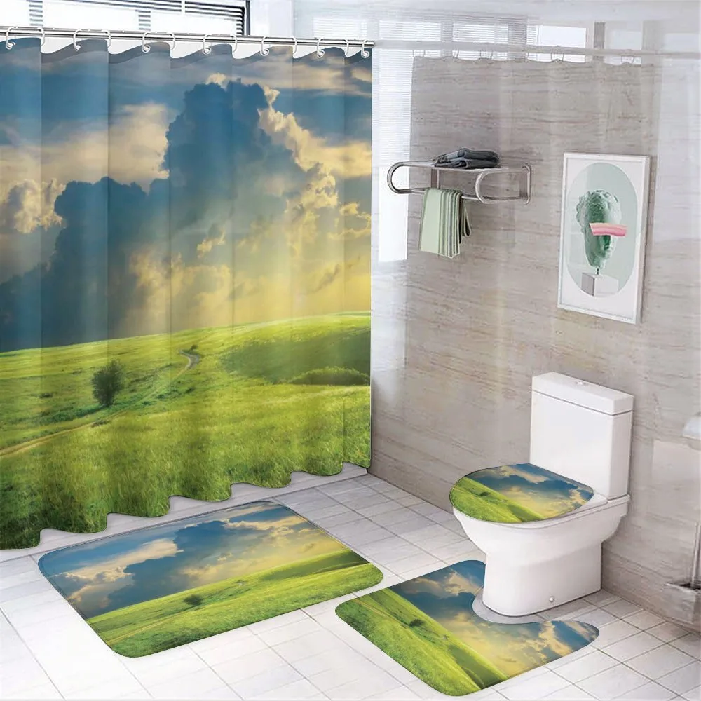 Summer Spring Rural 4-Piece Bathroom Set product video