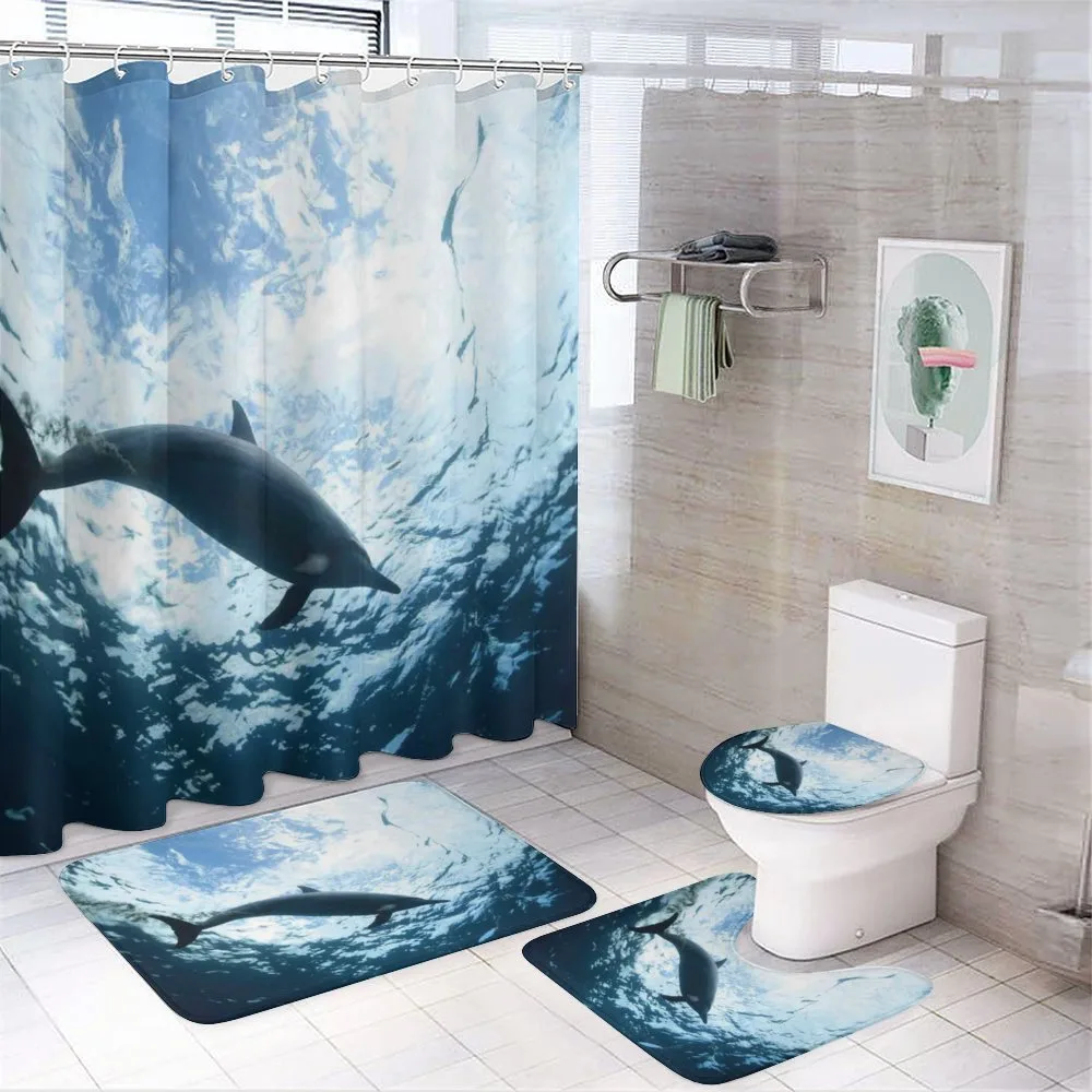Swimming Dolphin — 4-Piece Bathroom Set preview