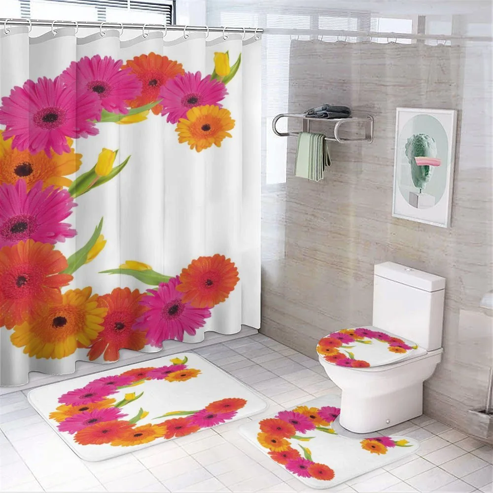 Vivid Floral Bouquet — 4-Piece Bathroom Set preview
