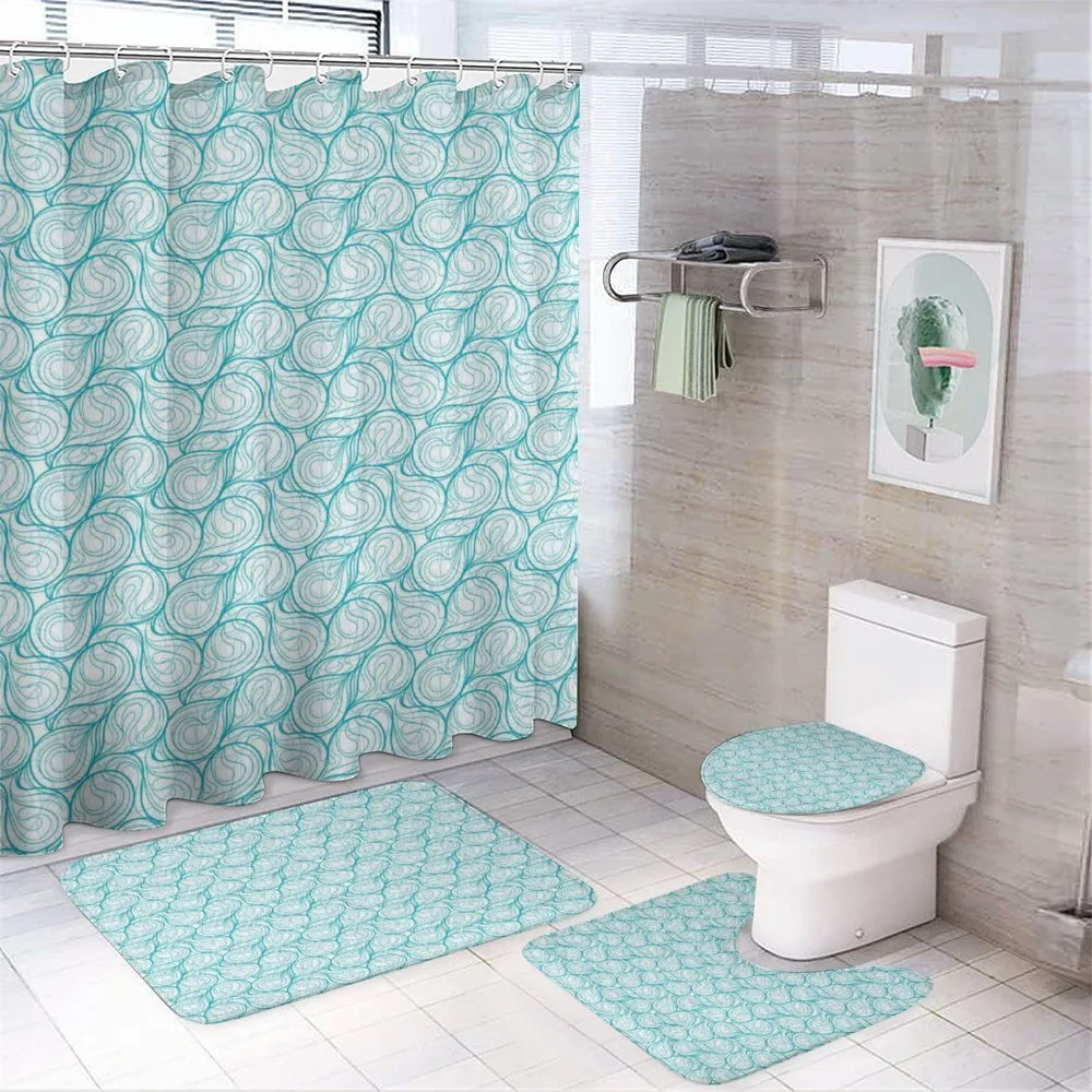 Geometric Pattern Swirls — 4-Piece Bathroom Set preview