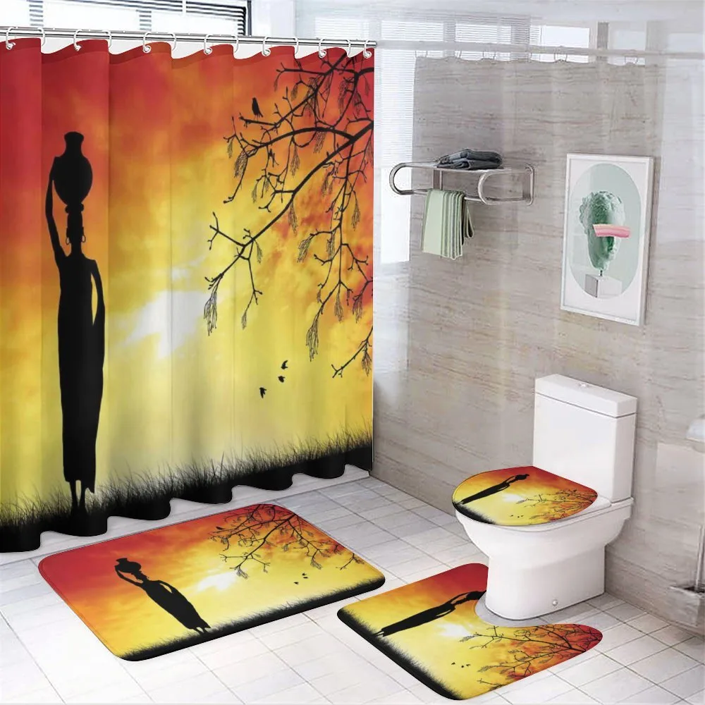 Lady in Sunset Safari — 4-Piece Bathroom Set preview