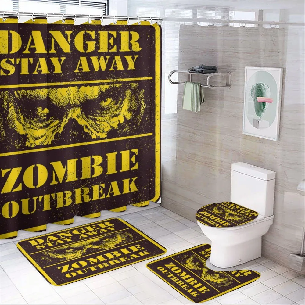 Monster Warning — 4-Piece Bathroom Set preview