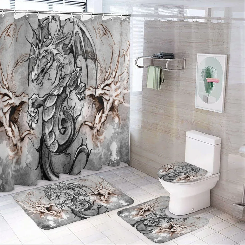 Scary Creature Sketch — 4-Piece Bathroom Set preview
