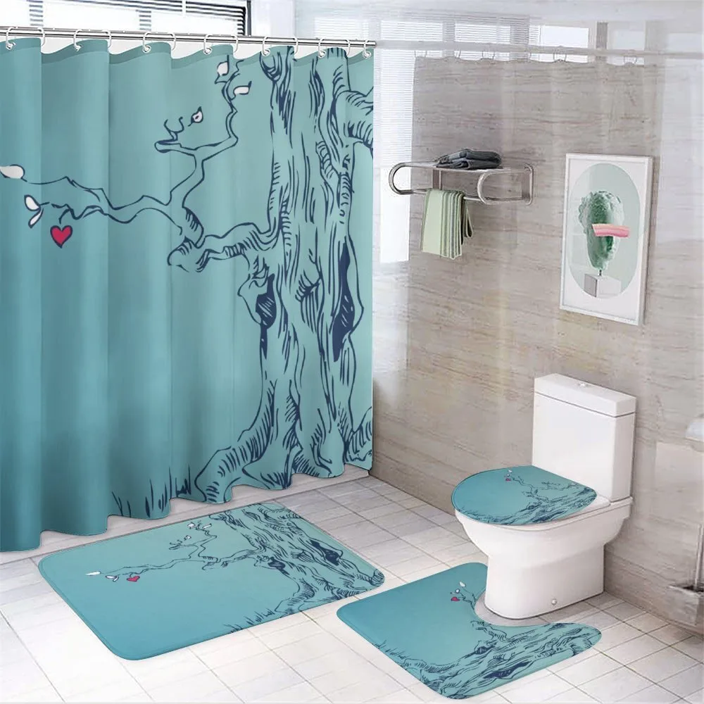 Tree with Hearts Leaves — 4-Piece Bathroom Set preview