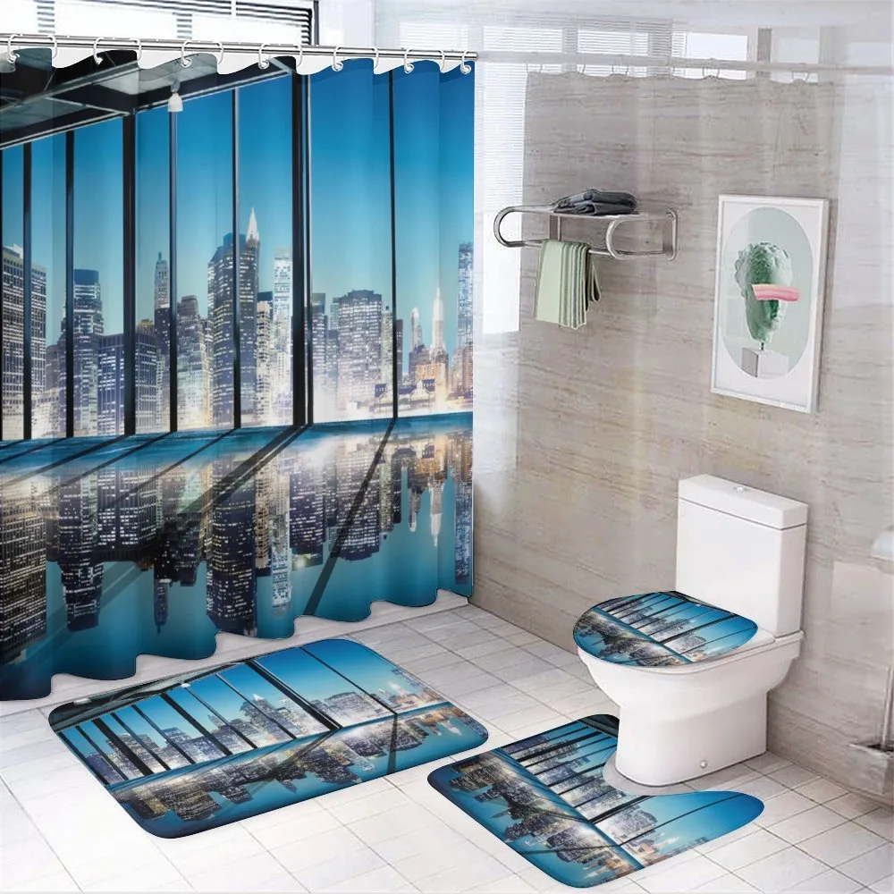Buildings with Glass — 4-Piece Bathroom Set preview