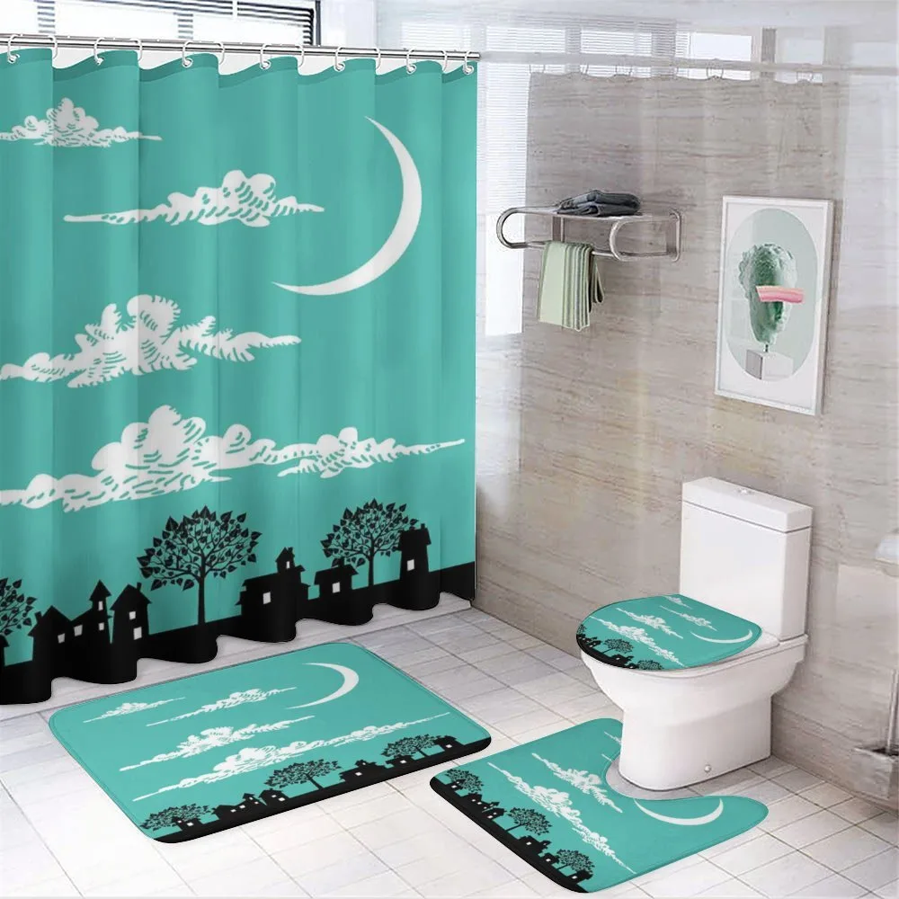 Buildings with Trees — 4-Piece Bathroom Set preview