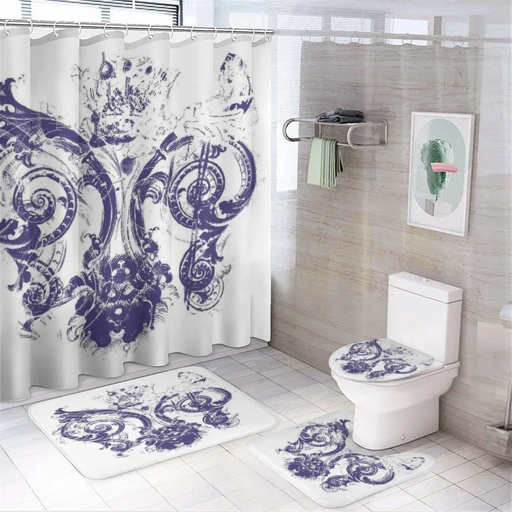 Grunge Lily Flag — 4-Piece Bathroom Set preview