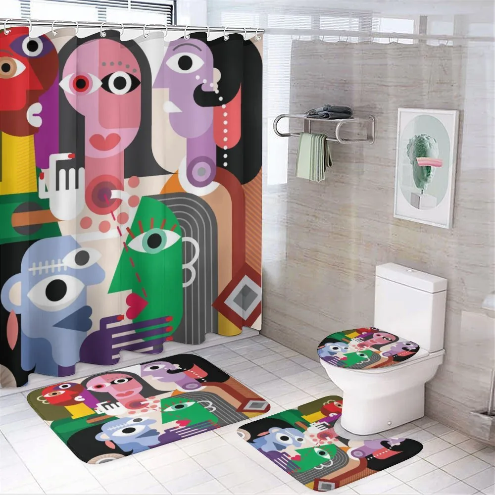 Modern Abstract Colorful Design — 4-Piece Bathroom Set preview