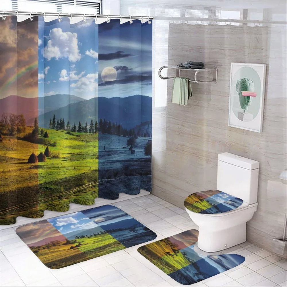 Rainbow Moon Sun — 4-Piece Bathroom Set preview
