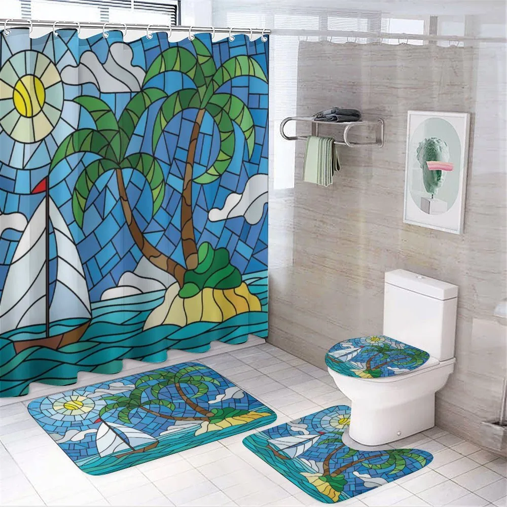 Stained Glass Mosaic Style — 4-Piece Bathroom Set preview