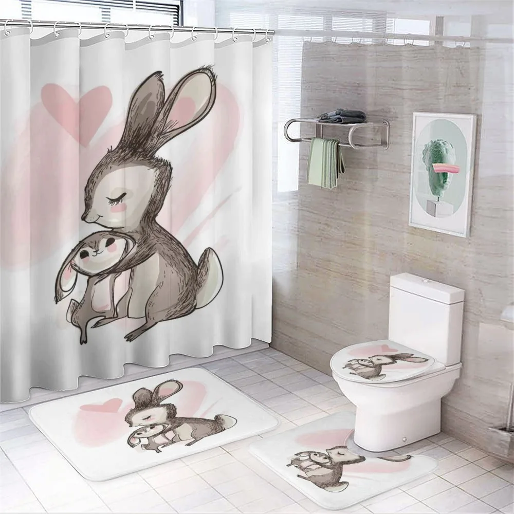 Bunny with His Mom — 4-Piece Bathroom Set preview