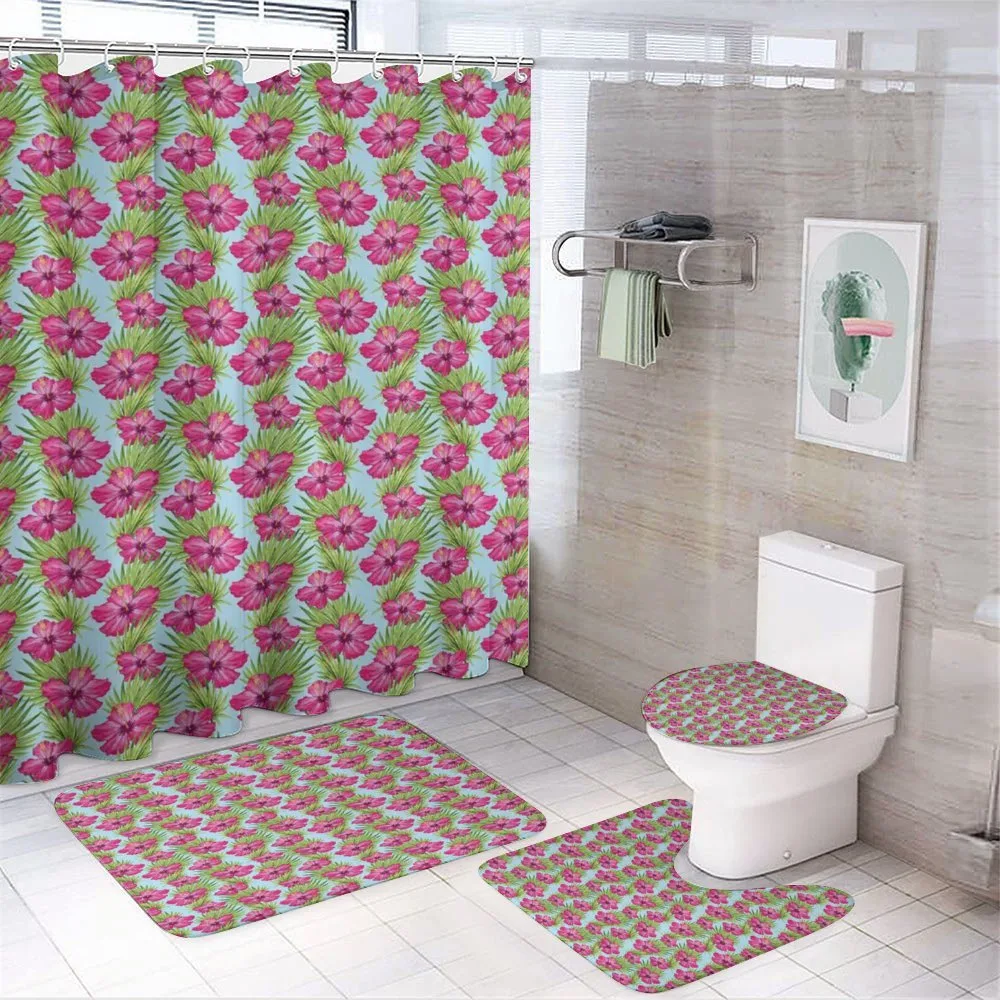 Hand-drawn Summer Pattern — 4-Piece Bathroom Set preview