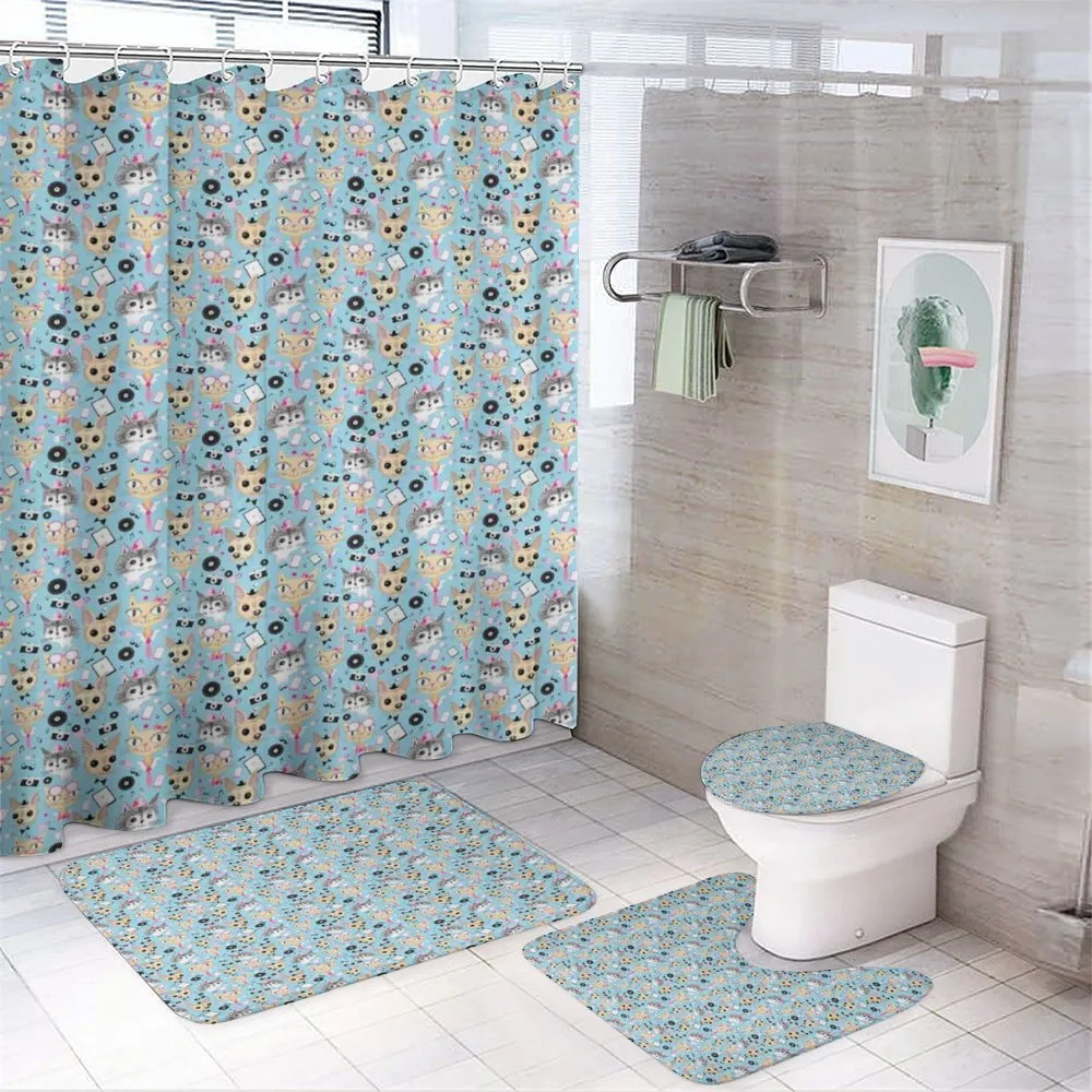 Hipster Animals Bow Tie — 4-Piece Bathroom Set preview
