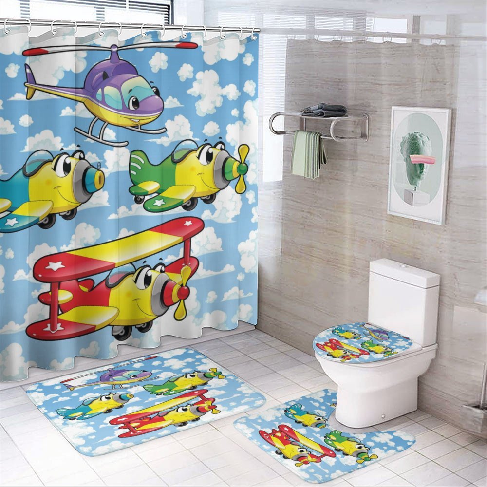 Kids Airplanes Sky — 4-Piece Bathroom Set preview