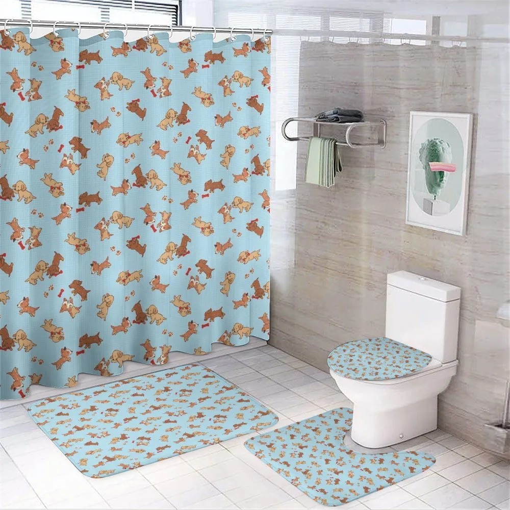 Playful Golden Puppy — 4-Piece Bathroom Set preview