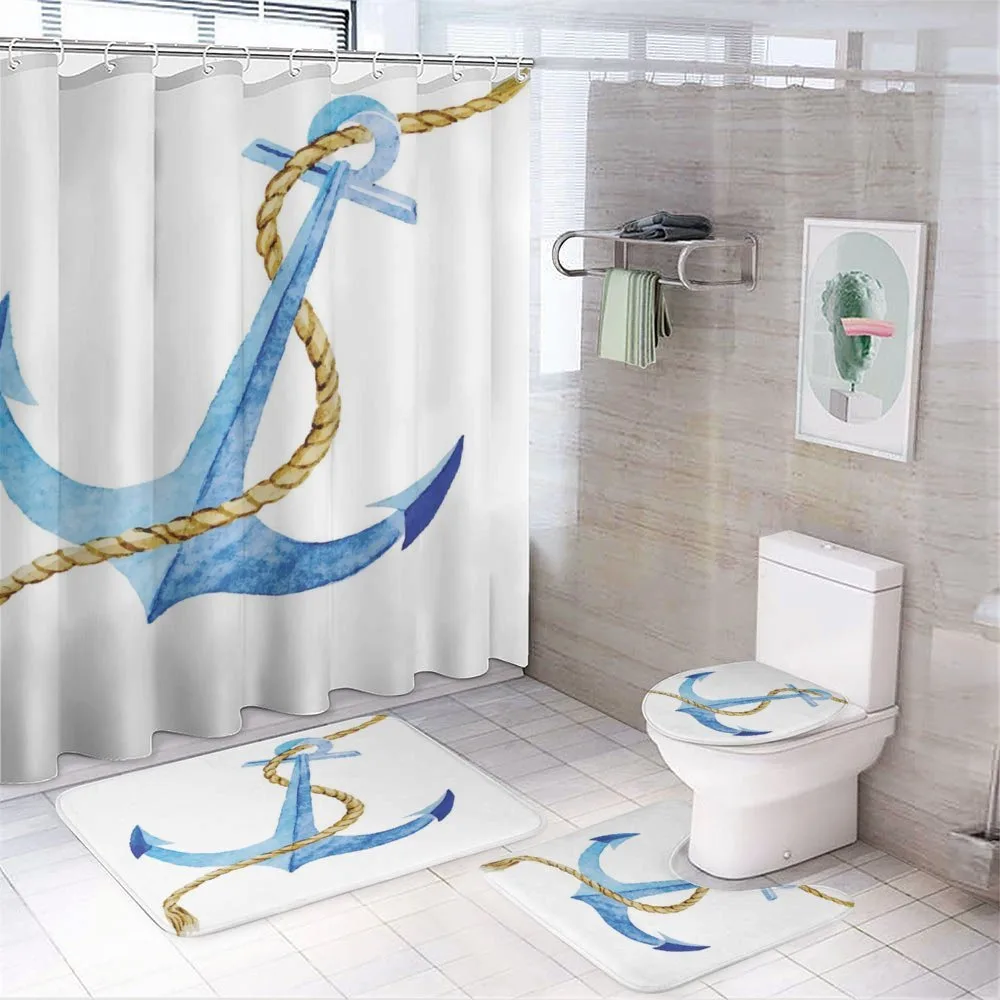 Watercolor Beach Things — 4-Piece Bathroom Set preview