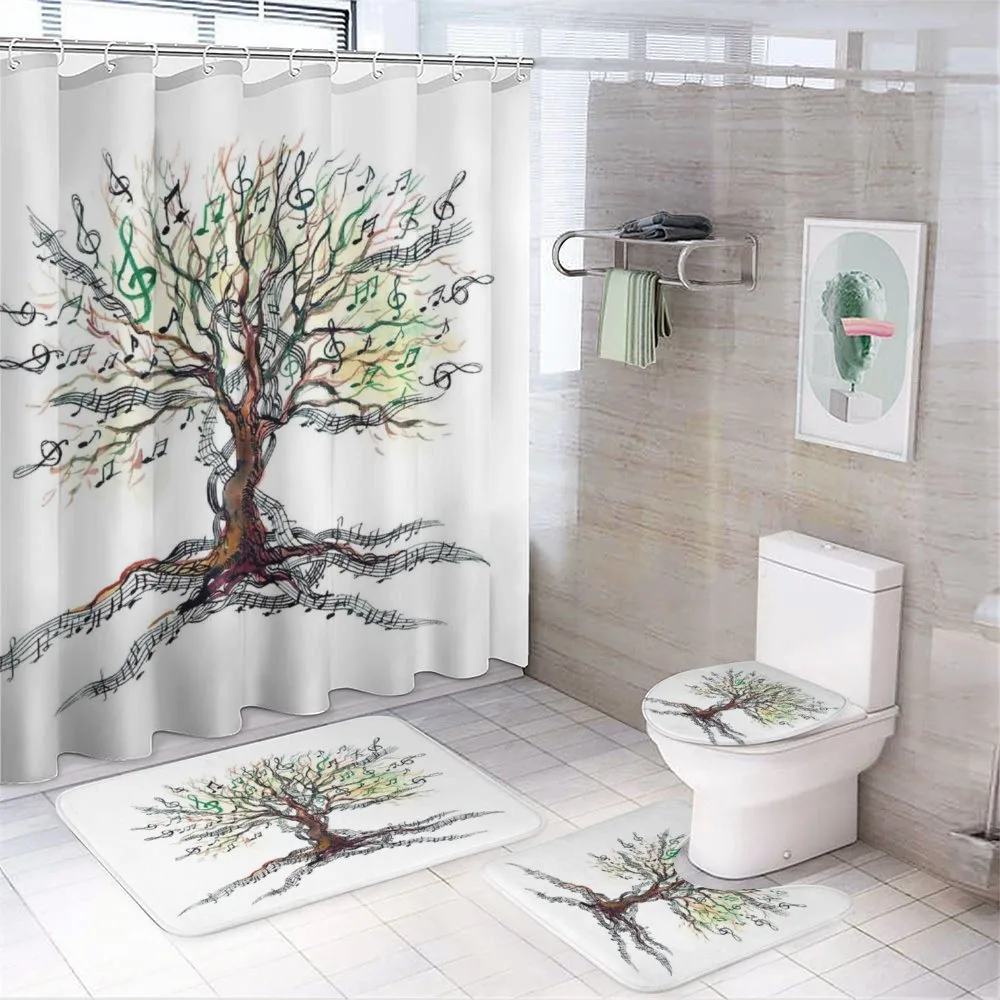 Autumn Nature Tree Swirls — 4-Piece Bathroom Set preview