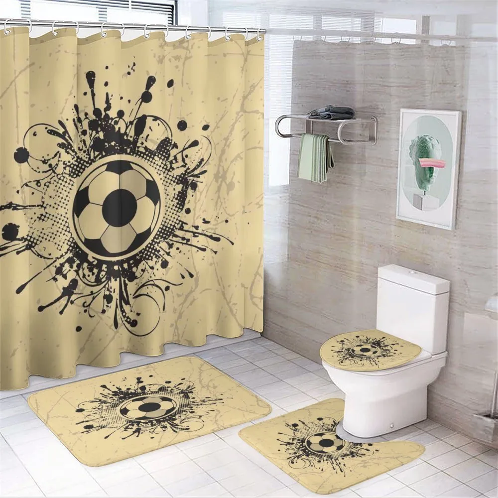 Football Abstract Modern — 4-Piece Bathroom Set preview